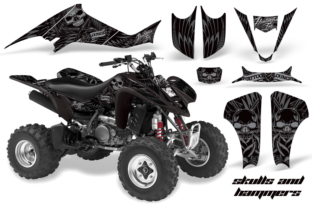 Suzuki LTZ 400 03-08 Graphics Skulls&Hammers Silver